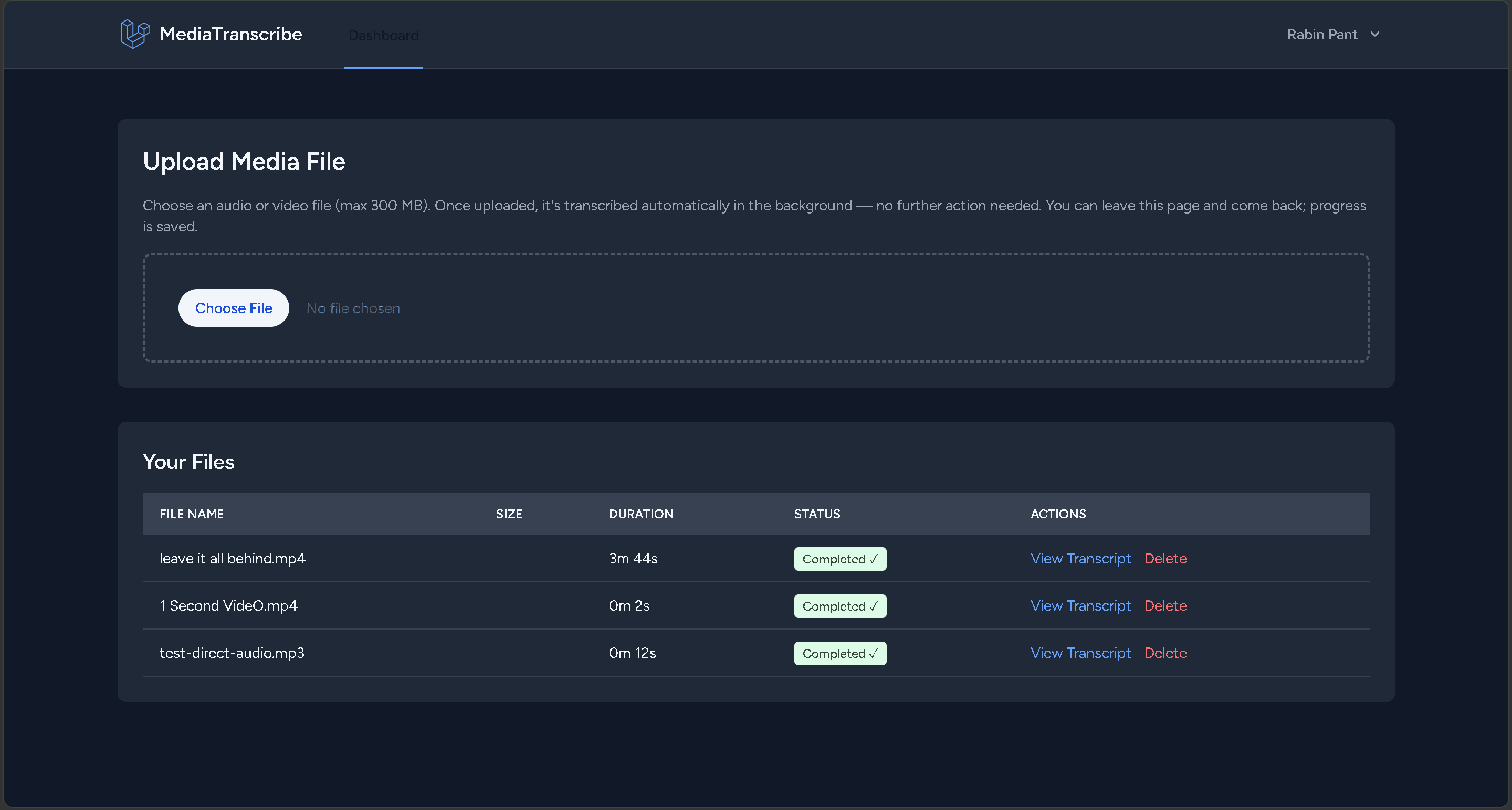 MediaTranscribe screenshot